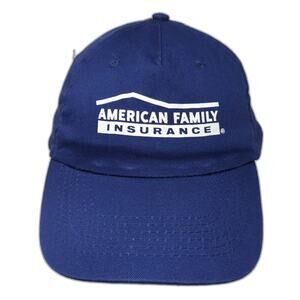 Hitwear Baseball Cap Blue One Size American Family Insurance Strapback Logo Hat